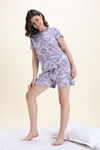 Zivame Knit Cotton Short Set - Heirloom Lilac — thumbnail 2